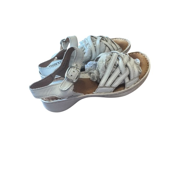 Vintage‎ Born Hand Crafted Leather Woven White Sandals Adjustable Buckle Kids - Picture 3 of 9
